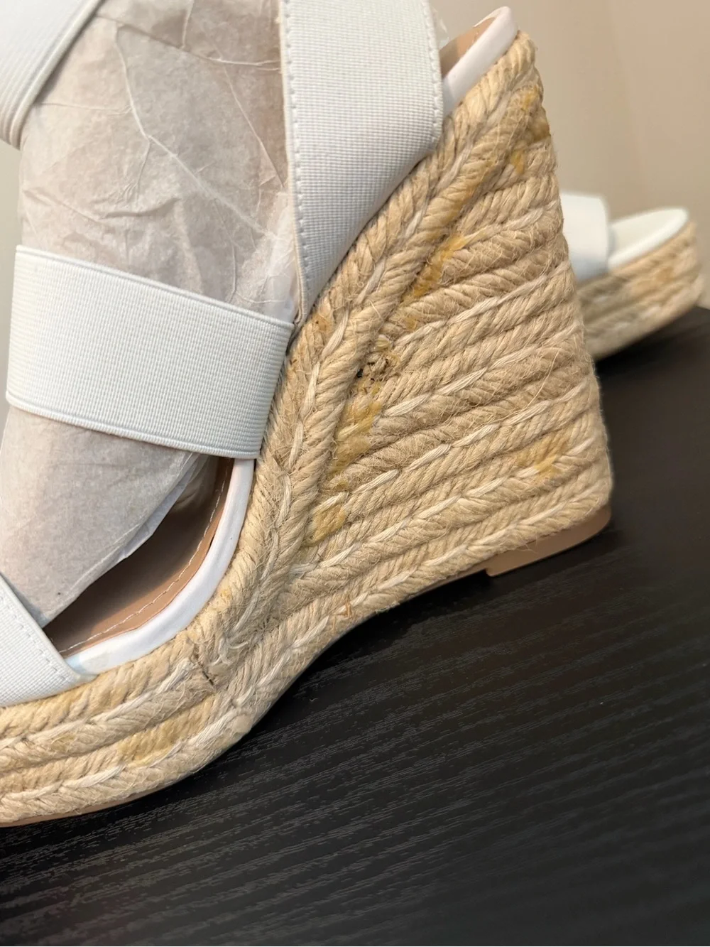 Steve Madden Off-White Espadrille Wedge Sandals